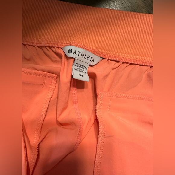 NWT Athleta Brooklyn Ankle Pant Plus Size 24 Bight Coral/Orange Active - Picture 7 of 8